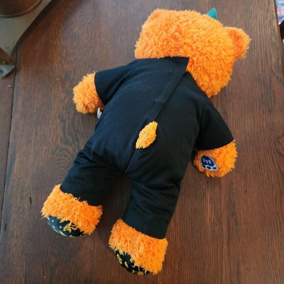 2016 BAB Halloween Pumpkin Jack O Lantern Vines Plush Bear In Skeleton Costume - Picture 6 of 7